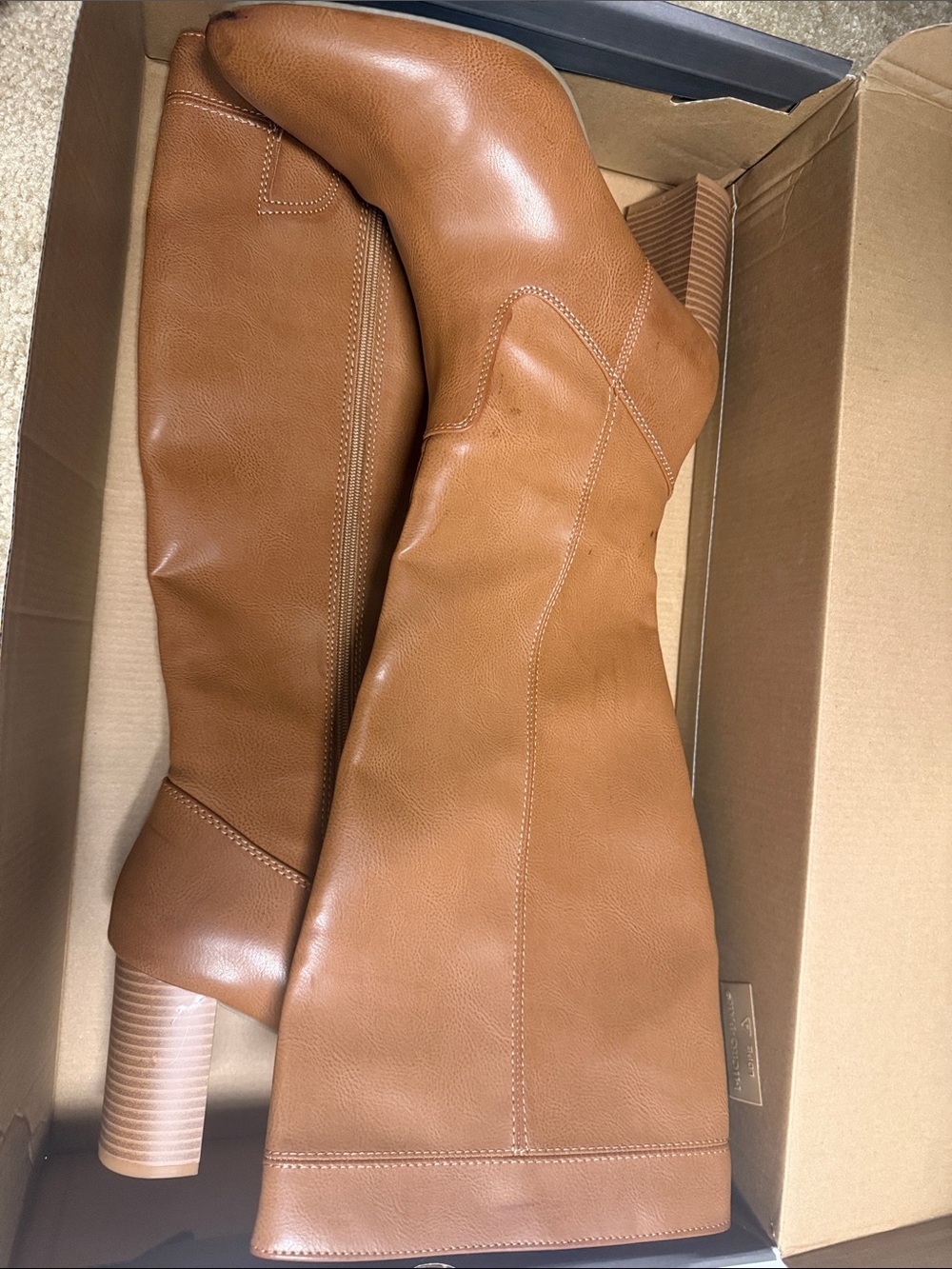 a.n.a Tall Tan Knee-High Block Heel Boots - Picture 3 of 6